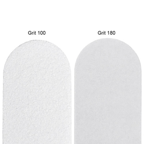 Round Double Sided Emery Board Nail Files - White (Grit: 100/180)