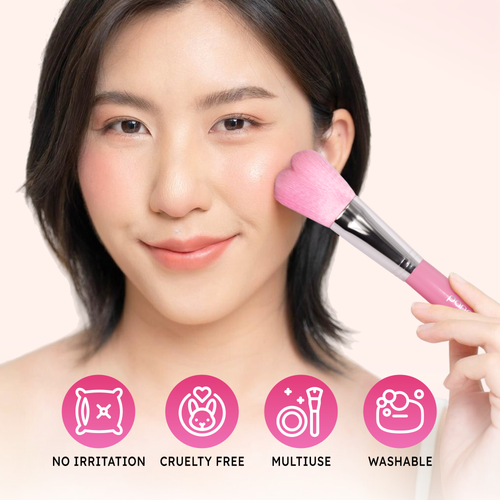 Pana Brand Pink Heart Shaped Blush Brush (Professional Quality)