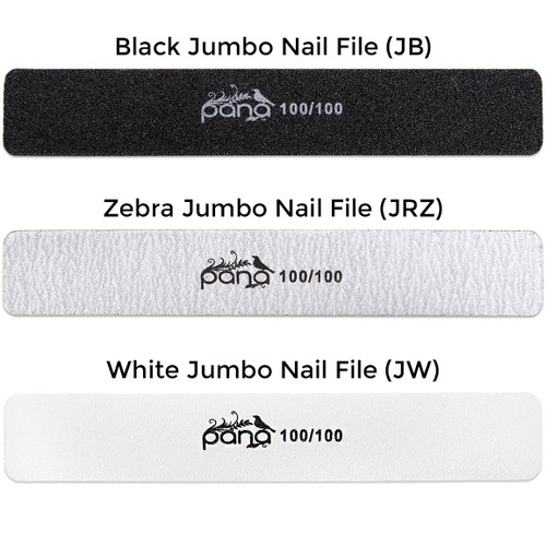 Jumbo Double Sided Emery Board Nail Files - Black (Grits: 60/60 to 180/240)