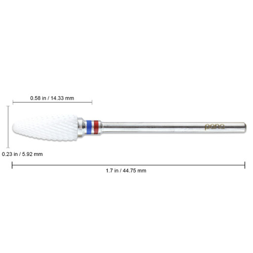 3/32" Shank Size - White Flame Cone Ceramic Nail Drill Bit