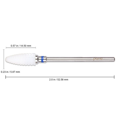 3/32" Shank Size - Large Cone White Ceramic Nail Drill Bit