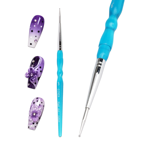 Ginza Marbilizer Nail Art Dotting Tool with Acrylic Handle