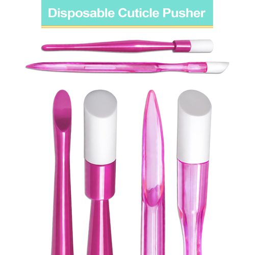 Disposable Cuticle Pusher with Rubber Tip 
