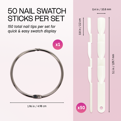 50pc 3-Tiered Tip Sticks w/ Metal Ring
