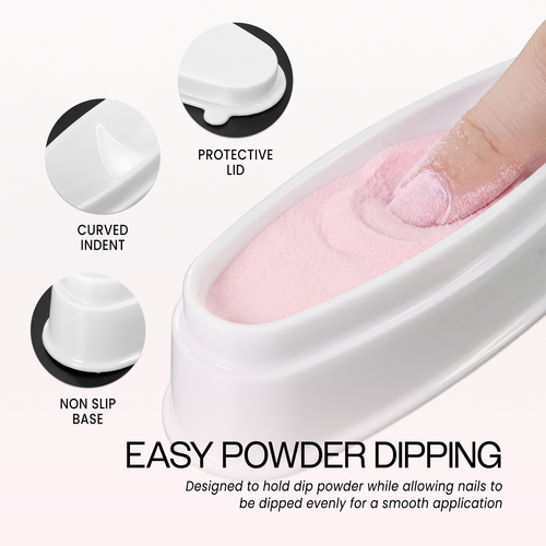 Acrylic French Nail Dip Powder Catch Tray and Lid
