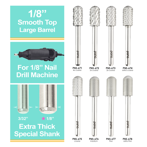 Smooth Top Large Barrel 1/8" Silver Carbide Bit (XF - 4XC)