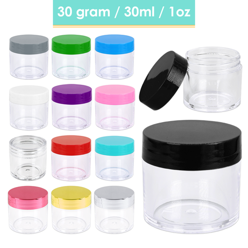 30g/30ml (1 oz) Plastic Clear Cosmetic Sample Jars (High Quality)