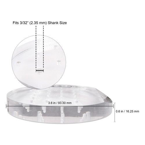 Clear Round 24 Hole Acrylic Nail Drill Bit Holder