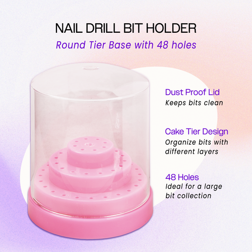 Round Tiered 48 Hole Plastic Drill Bit Holder