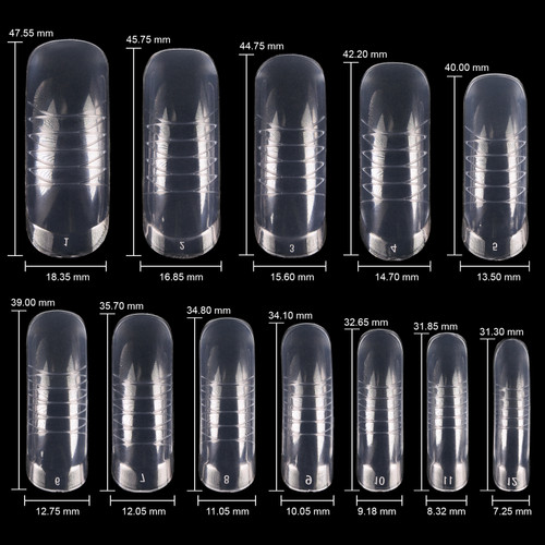 Plastic Nail Form Set Box - Frosted Form Box with Clear False Nail Tips