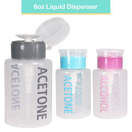 6oz. Labeled Push Down Liquid Dispenser Bottle