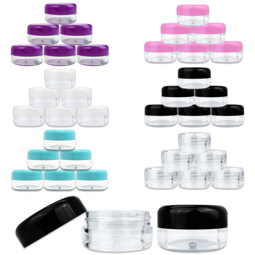 15G/15ML Plastic Clear Cosmetic Sample Jars (Round Top)