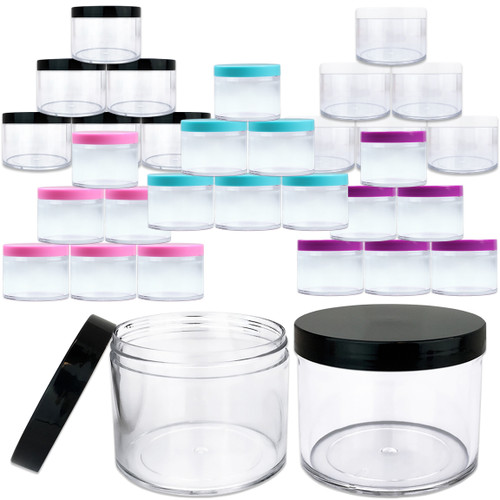 20G/20ML Plastic Clear Cosmetic Sample Jars (Round Top) - Beauticom, Inc.