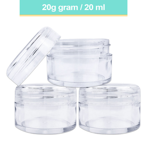 20G/20ML Plastic Clear Cosmetic Sample Jars (Round Top) 20G/20ML Plastic Clear Cosmetic Sample Jars (Round Top)
