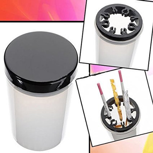 Nail Brush Holder and Cleanser Bottle with Black Lid - Beauticom, Inc.