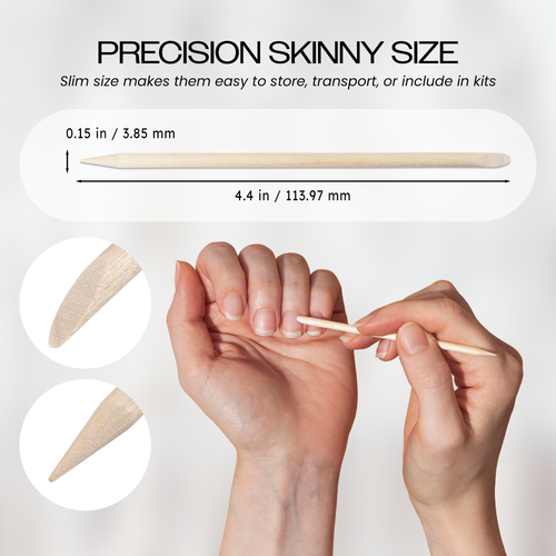 4.5" Wooden Cuticle Pusher Applicator