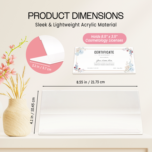Clear Acrylic Countertop License Holder Display/Stand