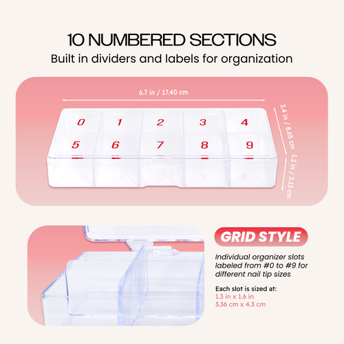 Empty Numbered Nail Art Tip Storage Box Case (Clear or Frosted) Empty Numbered Nail Art Tip Storage Box Case (Clear or Frosted)