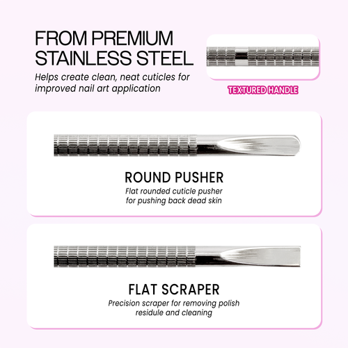 Stainless Steel Cuticle Pusher Cutter Trimmer (V-23)