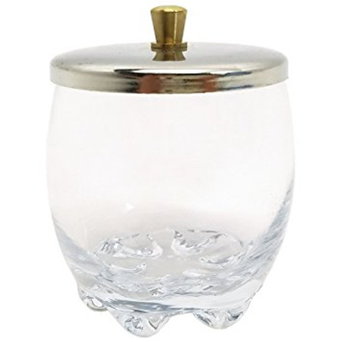 Crystal Glass Dappen Dish with Stainless Steel Lid