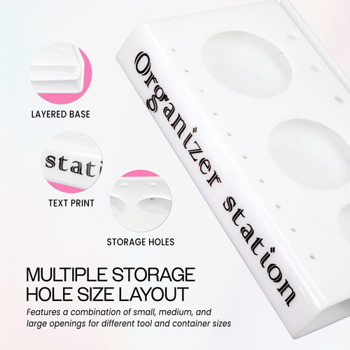 White Nail Organizer Station