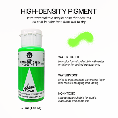 35ml Liquid Acrylic Airbrush Paint (Luminous Finish)