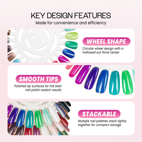 Natural Color Nail Art Tips Display Wheel 