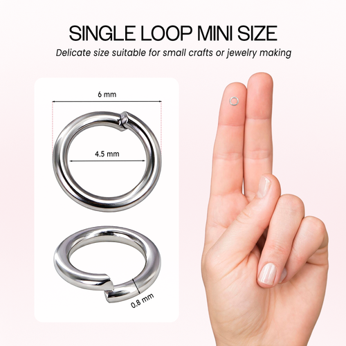 Stainless Steel Open Jump Ring Connector - Silver Tone - 100pcs