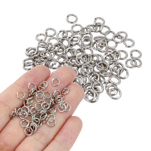 Stainless Steel Open Jump Ring Connector - Silver Tone - 100pcs