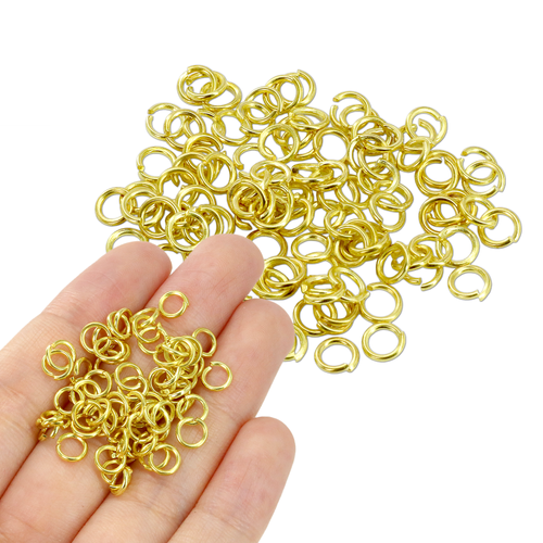 Gold Plated Open Jump Ring Connector - 100pcs