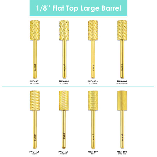 Flat Top Large Barrel Gold 1/8" Carbide Bit (XF - 4XC)