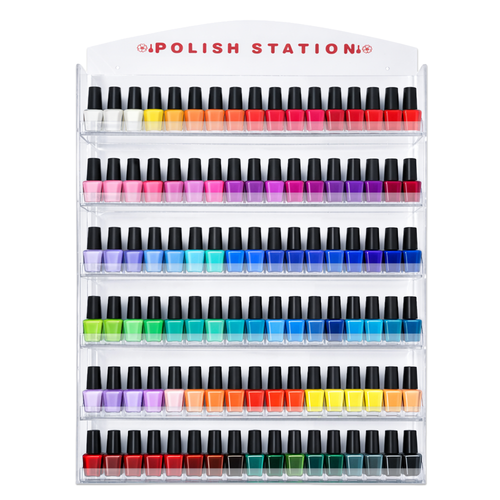 Clear Acrylic Nail Polish Wall-Mounted Rack (Fits up to 120 Bottles)