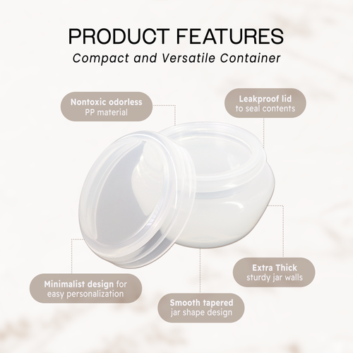 20g/20ml Plastic Cosmetic Sample Jars (Frosted)