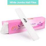 Jumbo Double Sided Emery Board Nail Files - White (Grits: 80/80 to 180/180)
