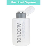 12oz. Gray Alcohol Labeled Push Down Liquid Dispenser Bottle