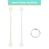 100pc Spoon Shape Tip Sticks w/ Ring Holder