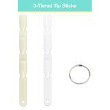 50pc 3-Tiered Tip Sticks w/ Metal Ring