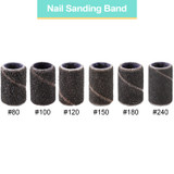  PANA 100 Pieces Black Nail Sanding Bands (Grit 80, 100, 120, 150, 180, 240)