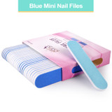 Mini Double Sided Emery Board Nail Files - Blue (Grits: 80/80 to 180/240)