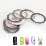 Nail Art Glitter Sticker Strip Tape (Assorted 10 Color Set)