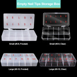 Empty Numbered Nail Art Tip Storage Box Case (Clear or Frosted)