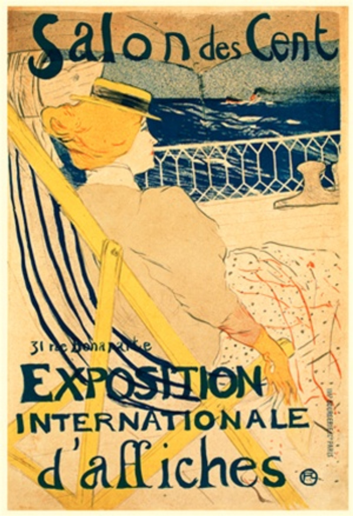 Salon des Cent Exposition Internationale d'affiches Vintage Poster by Henri de Toulouse Lautrec Fine Art Print.