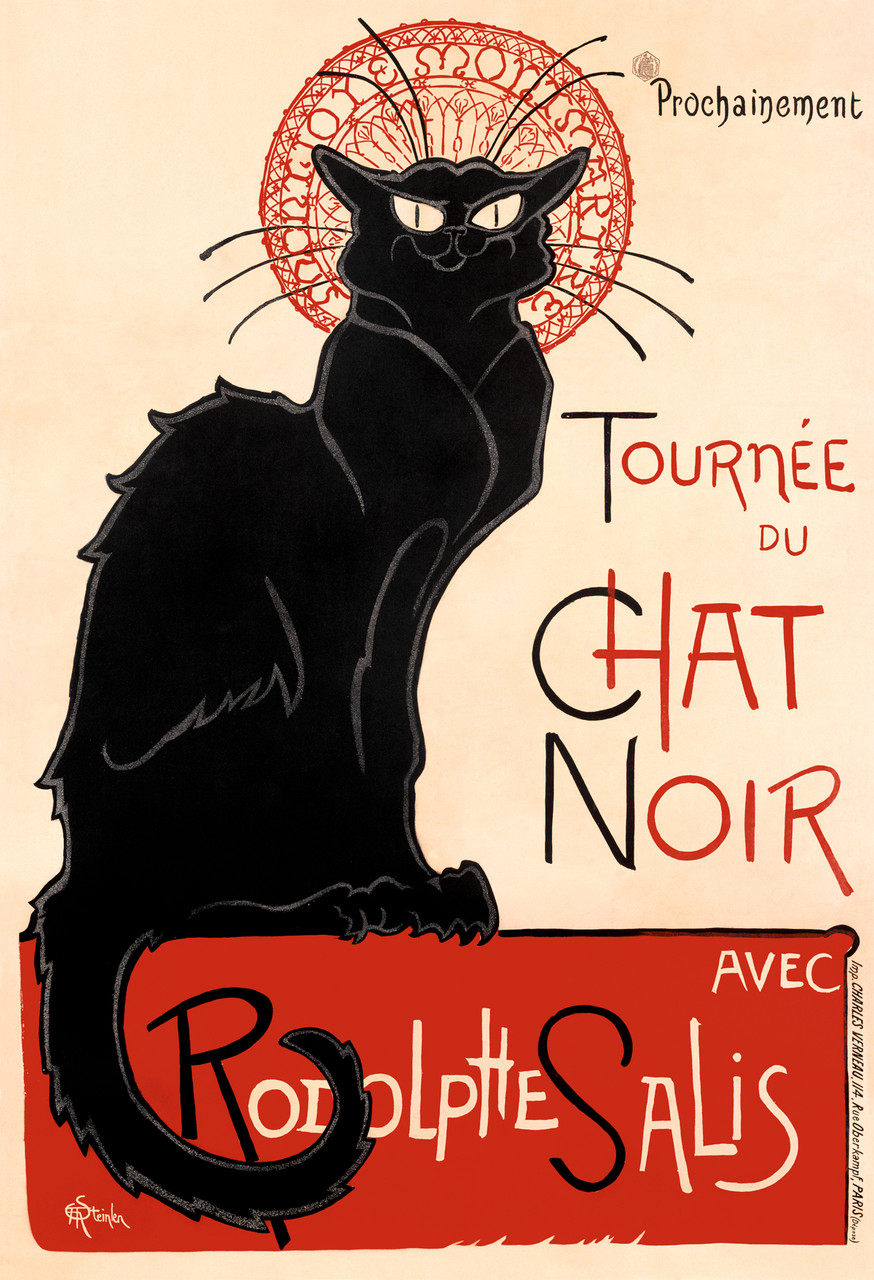 Tournee Du Chat Noir Vintage Poster by Steinlen 1896 French Fine