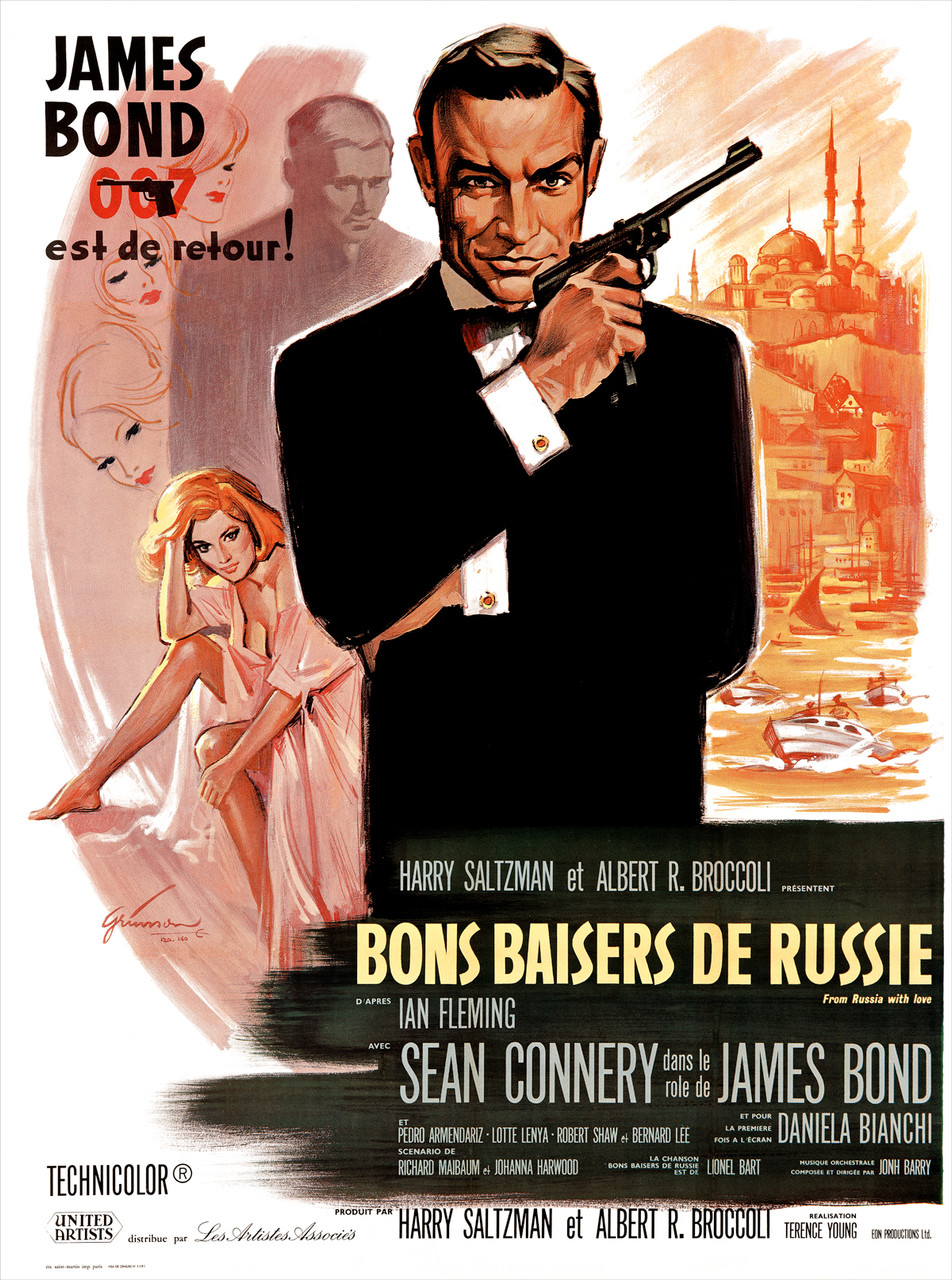 James Bond 007 Bons Baisers de Russie Vintage Poster 1960s French