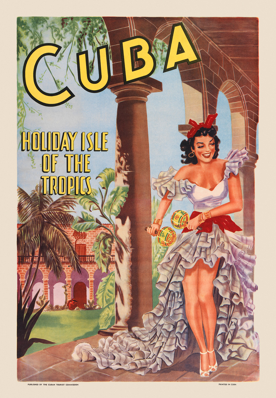Cuba Holiday Isle Of The Tropics Vintage Poster 1949 Cuban Fine