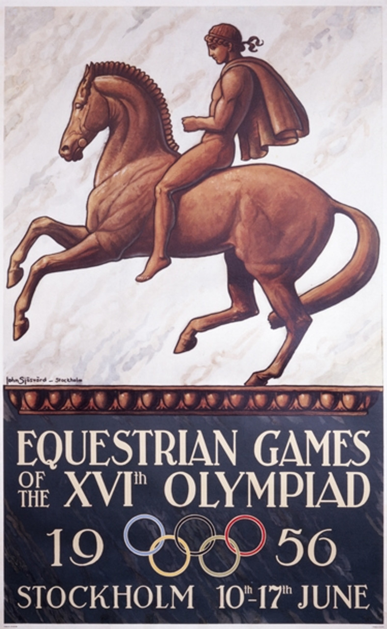 Equestrian Games Of The XVI Olympiad 1956 Vintage Poster Reproduction. Giclee advertising prints. Classic Posters