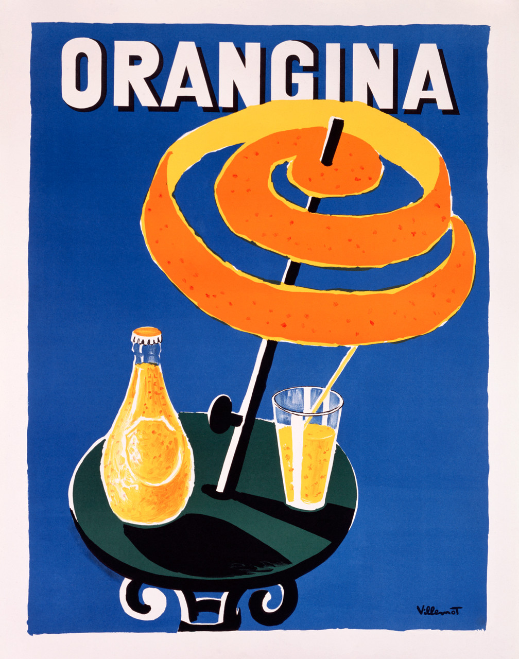 Orangina Vintage Poster by Villemot 1973 French Fine Art Print.