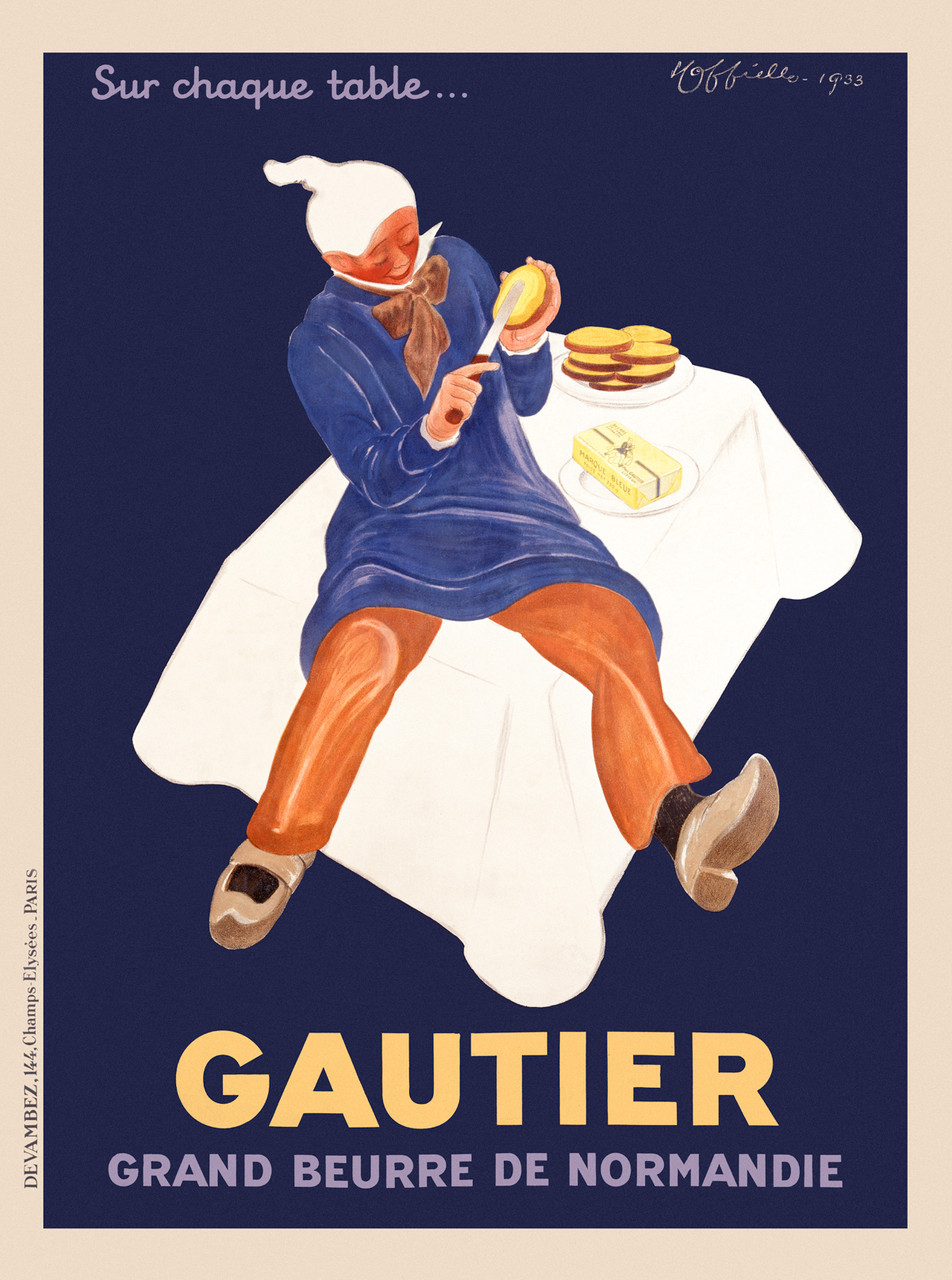 Gautier Grand Beurre De Normandie Vintage Poster by Cappiello 1933