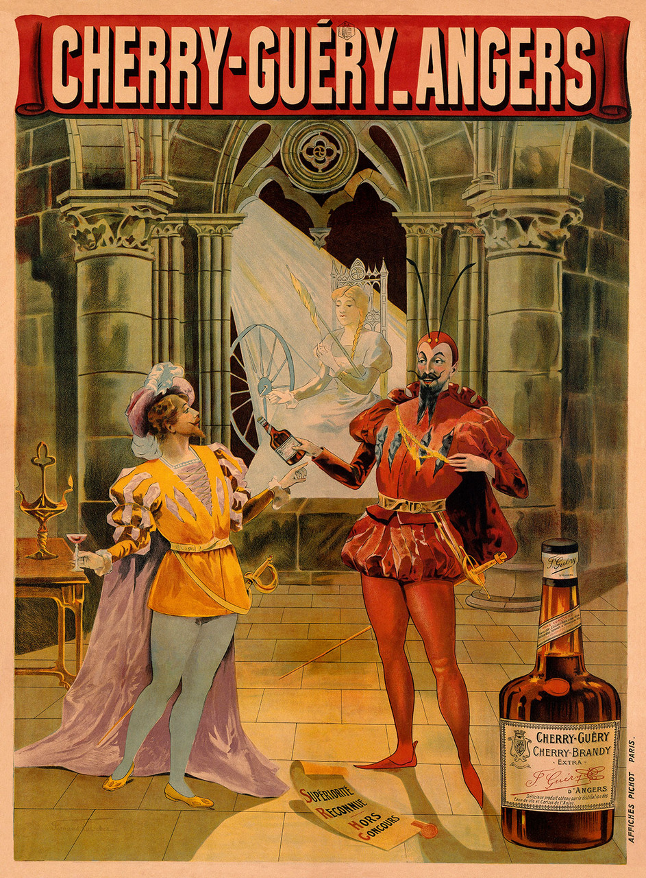 Cherry Guery Cherry Brandy Vintage Poster French Spirits