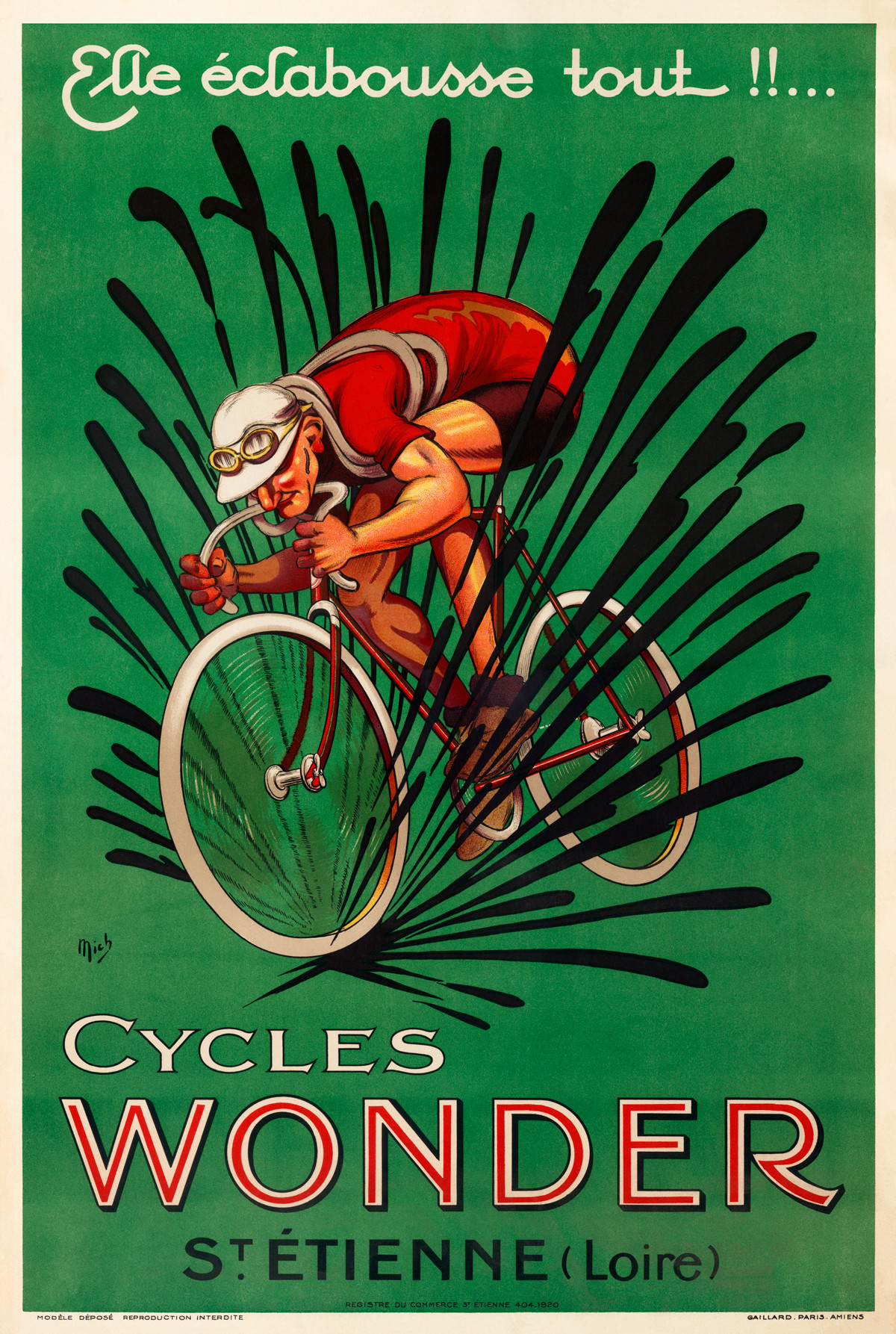 Cycles Wonder 1923 French Bicycle Advertising Vintage Poster Print Man On A Wire